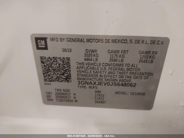 Chevrolet EQUINOX LT 2018 3GNAXJEV0JS648062 Image 9