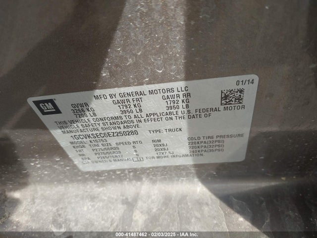 Chevrolet Silverado 1500 2lz 2014 1GCVKSEC6EZ250280 Image 9