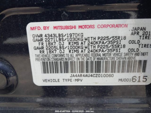 2012 MITSUBISHI OUTLANDER JA4AR4AU9C0010060 Photo 8