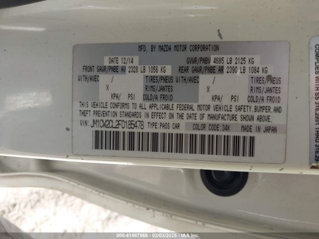 JM1CW2CL2F0185478 Mazda Mazda5 Touring