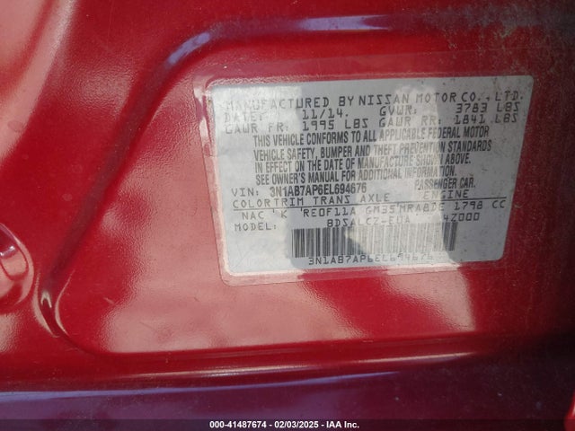 Nissan SENTRA S 2014 3N1AB7AP6EL694676 Image 9
