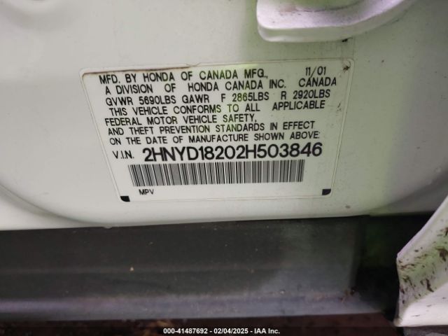 2002 ACURA MDX 2HNYD18202H503846 Photo 8