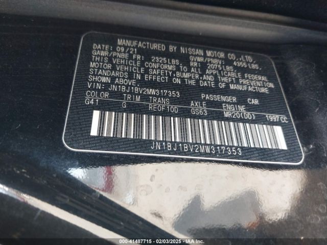 JN1BJ1BV2MW317353 Nissan Rogue Sport Sv Fwd Xtronic Cvt