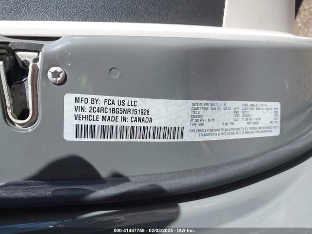 Chrysler Pacifica Touring L 2022 2C4RC1BG5NR151928 Image 9
