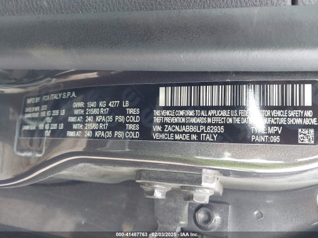 ZACNJABB6LPL62935 Jeep Renegade Latitude Fwd