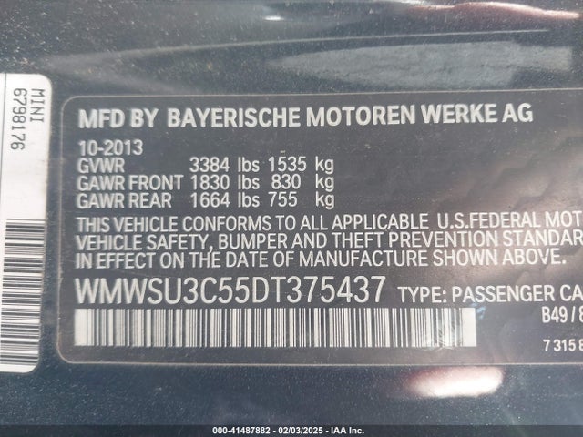 2013 MINI HARDTOP WMWSU3C55DT375437 Photo 8