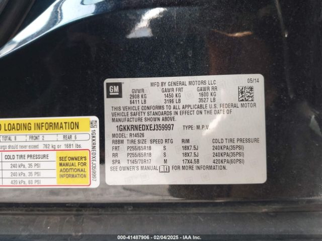 1GKKRNEDXEJ359997 GMC Acadia Sle-1