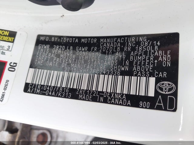 Toyota COROLLA LE 2015 2T1BURHE7FC243336 Image 9