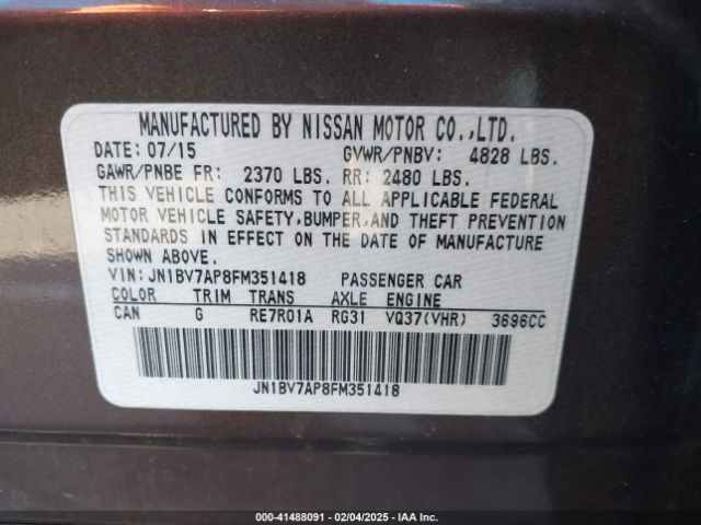 JN1BV7AP8FM351418 Infiniti Q50 Premium