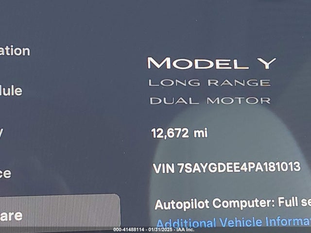7SAYGDEE4PA181013 Tesla Model Y