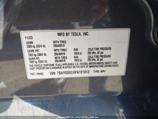2023 TESLA MODEL Y 7SAYGDEE4PA181013 Photo 8