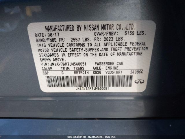 JN1AV7AR7JM540051 Infiniti Q50 Hybrid Luxe