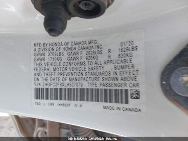 2HGFC2F8XLH537079 Honda Civic Sport