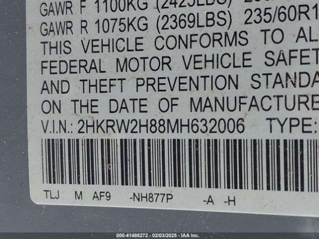 2HKRW2H8AMH632006 Honda Cr-v Awd Ex-l