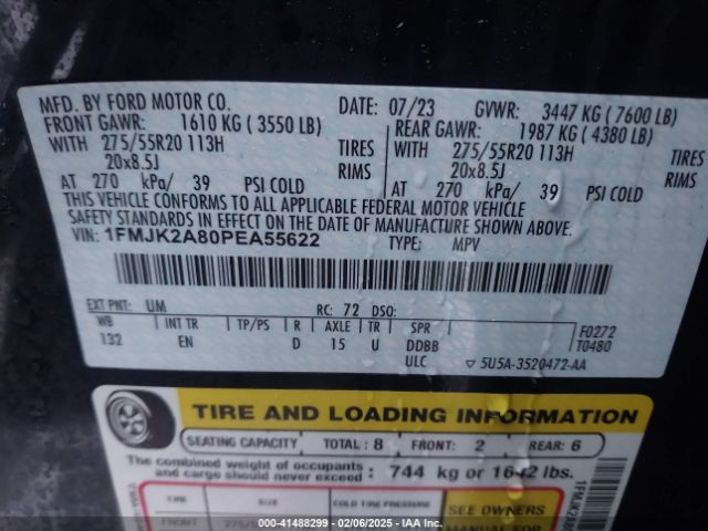 1FMJK2A80PEA55622 Ford Expedition Limited Max