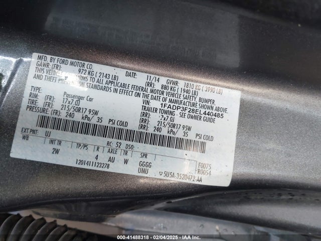 1FADP3F28EL440485 Ford FOCUS SE
