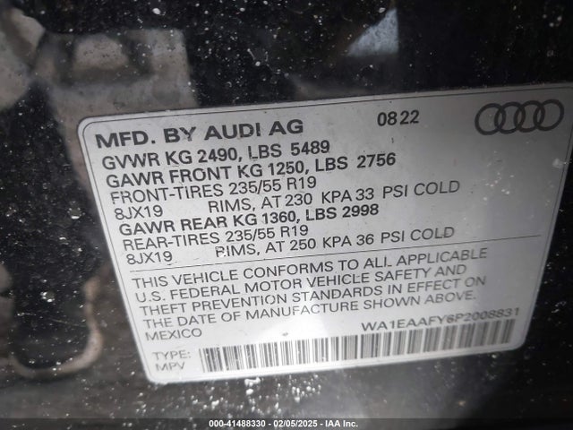 2023 AUDI Q5 WA1EAAFY6P2008831 Photo 8