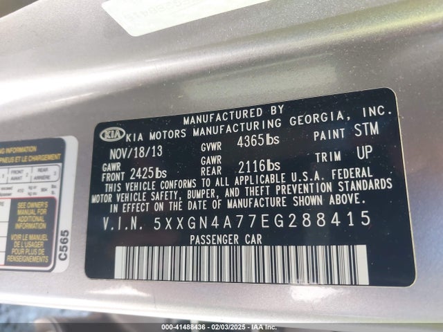 KIA OPTIMA EX 2014 5XXGN4A77EG288415 Image 9