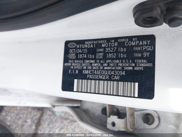 Hyundai ACCENT SE 2016 KMHCT4AE0GU043094 Image 9