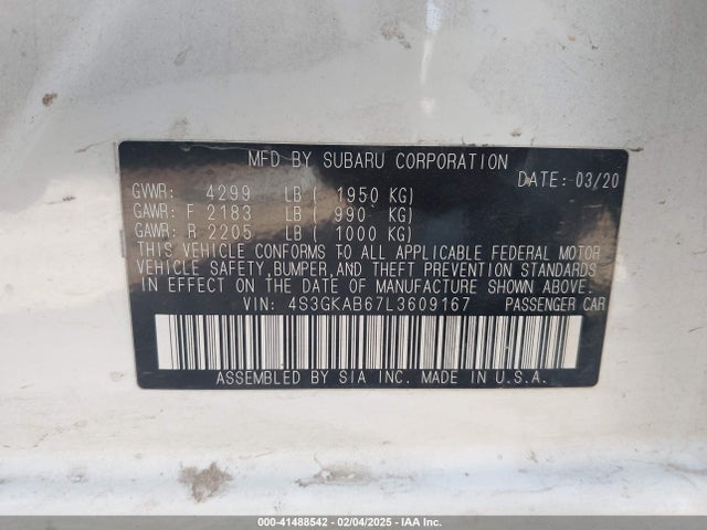 4S3GKAB67L3609167 Subaru IMPREZA SEDAN