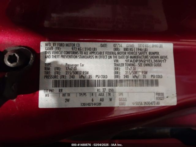1FADP3N21EL369017 Ford Focus Titanium