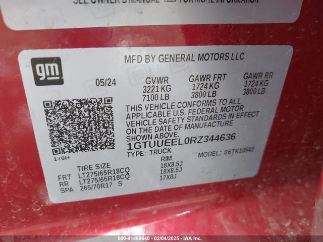 1GTUUEEL0RZ344636 GMC SIERRA 1500