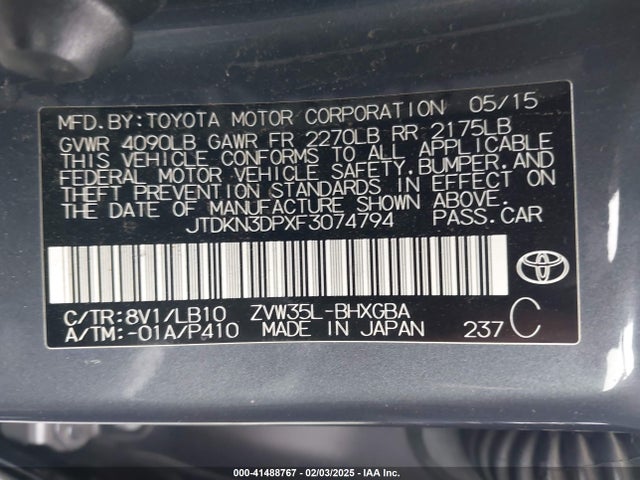 Toyota Prius Plug-in Advanced 2015 JTDKN3DPXF3074794 Image 9