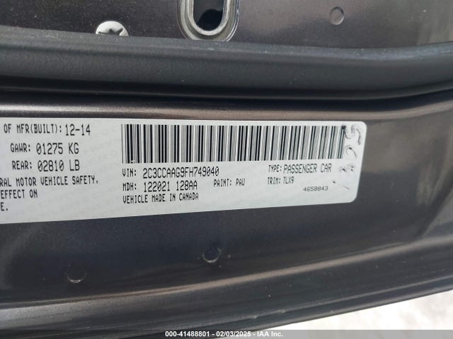 2C3CCAAG9FH749040 Chrysler 300 Limited