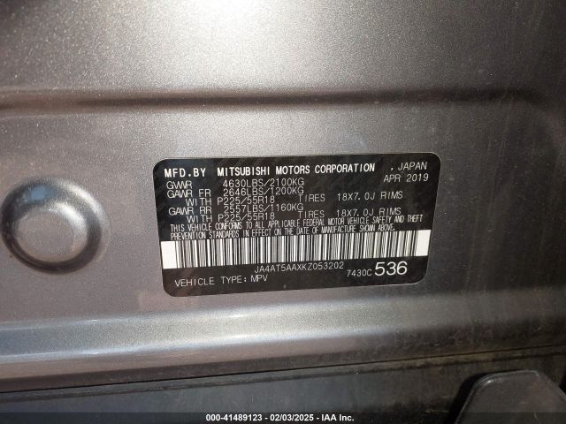 2019 MITSUBISHI ECLIPSE CROSS JA4AT5AAXKZ053202 Photo 8