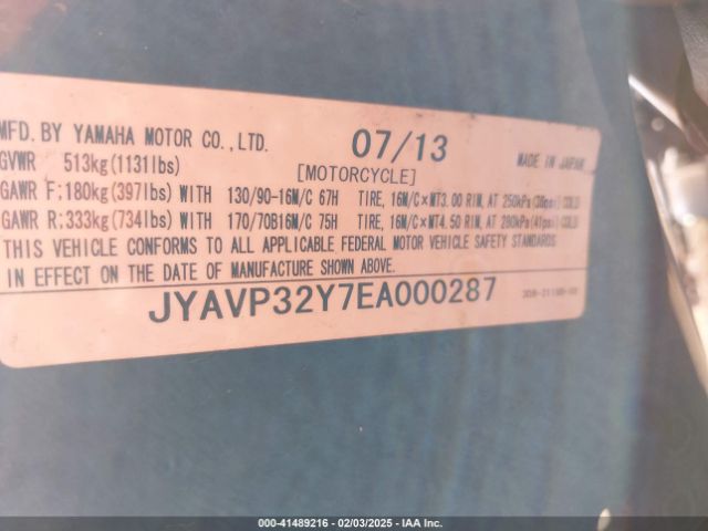 2014 YAMAHA XVS1300 JYAVP32Y7EA000287 Photo 9