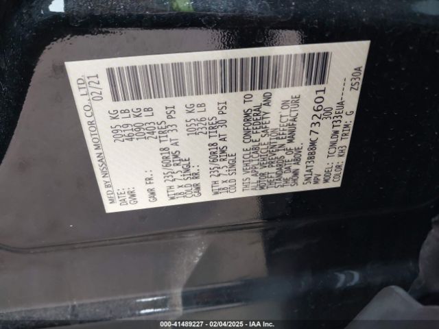 5N1AT3BB8MC732601 Nissan Rogue