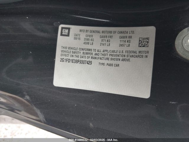 2G1FD1E38F9307429 Chevrolet Camaro 1lt