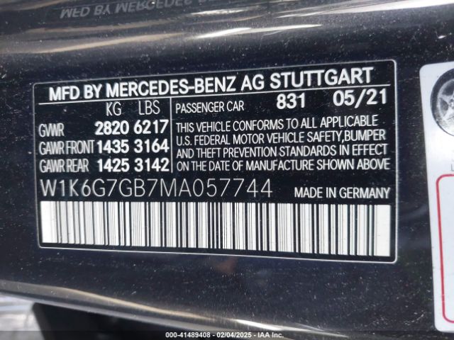 W1K6G7GB7MA057744 Mercedes-Benz S 580 4matic
