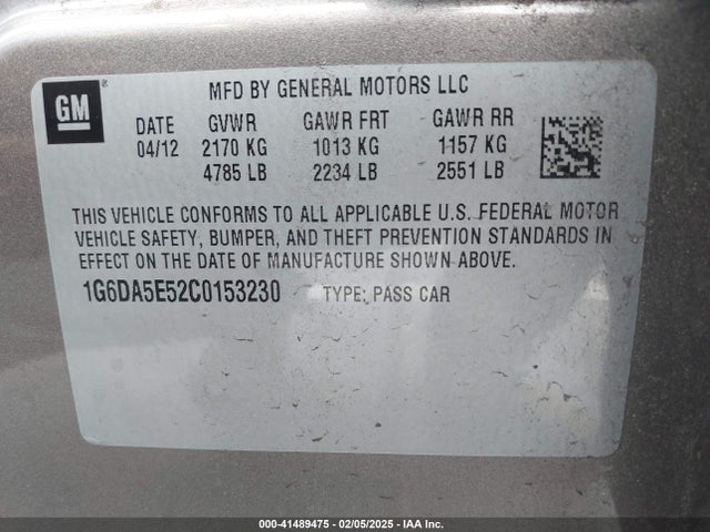 2012 CADILLAC CTS 1G6DA5E52C0153230 Photo 8
