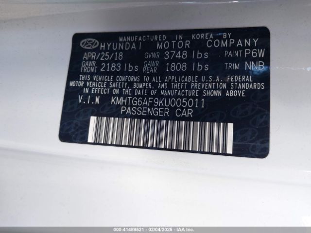 KMHTG6AF9KU005011 Hyundai Veloster 2.0 Premium