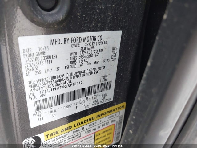 1FMJU1HT9GEF13110 Ford Expedition Xlt
