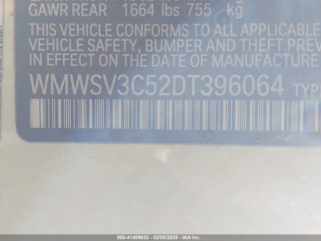 2013 MINI HARDTOP WMWSV3C52DT396064 Photo 8