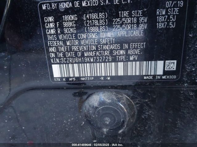 3CZRU6H19KM732729 Honda HR-V SPORT