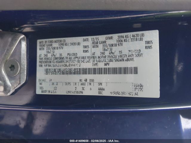 1FMCU0JX8GUB94272 Ford Escape Titanium