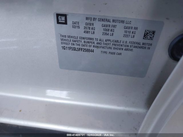 1G11F5SL5FF258844 Chevrolet Malibu 1lz