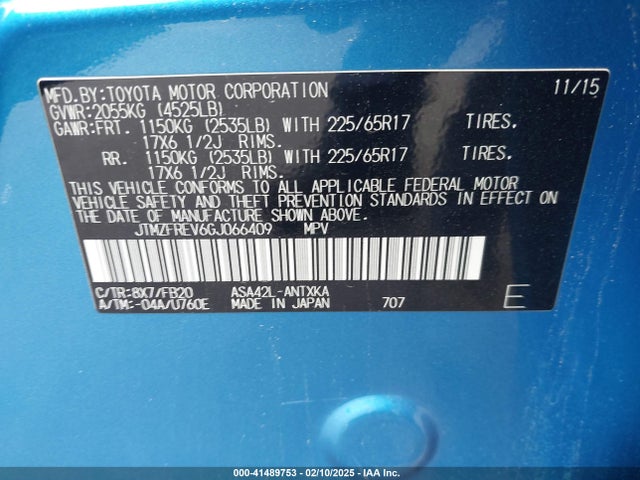 Toyota RAV4 LE 2016 JTMZFREV6GJ066409 Image 9