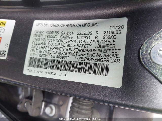 1HGCV1F16LA058330 Honda ACCORD LX
