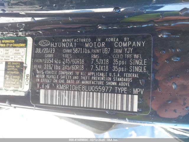 KM8R1DHE8LU055977 Hyundai Palisade Se