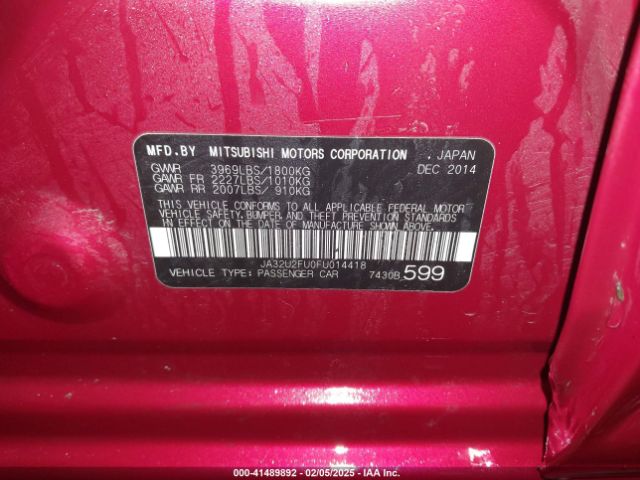 JA32U2FU0FU014418 Mitsubishi LANCER ES