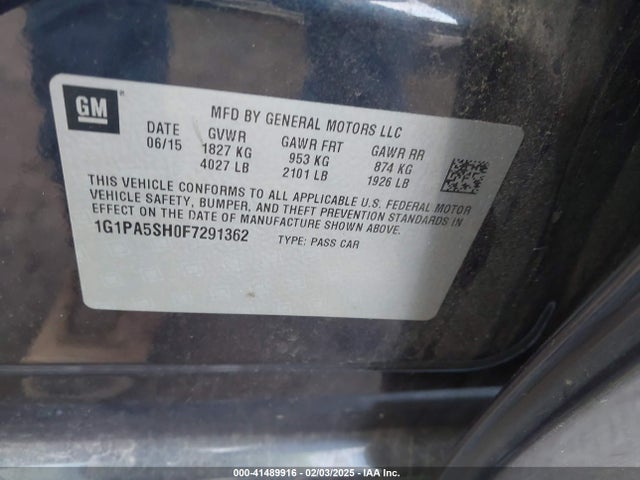 1G1PA5SH0F7291362 Chevrolet Cruze Ls Auto