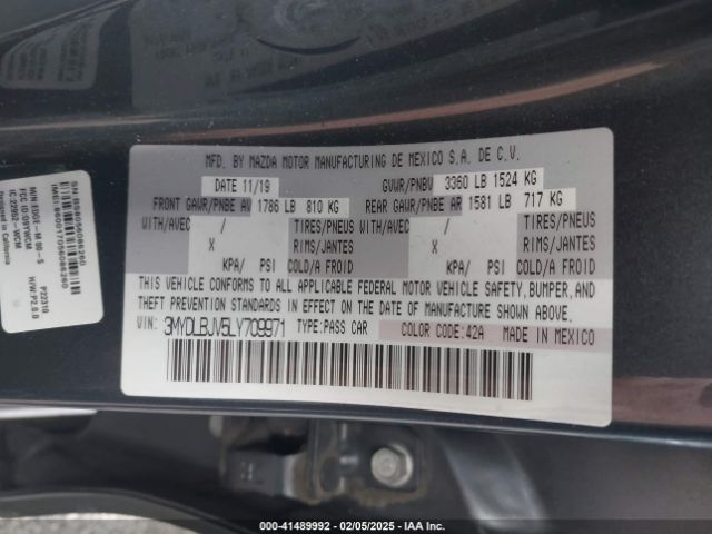 3MYDLBJV5LY709971 Toyota YARIS LE