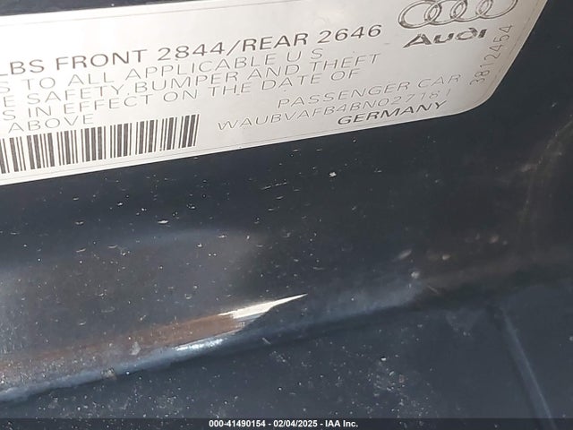 41490154 :رقم المزاد ، WAUBVAFB4BN027181 vin ، 2011 Audi A6 4.2 Prestige مزاد بيع