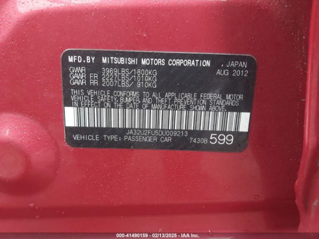 2013 MITSUBISHI LANCER JA32U2FU5DU009213 Photo 8