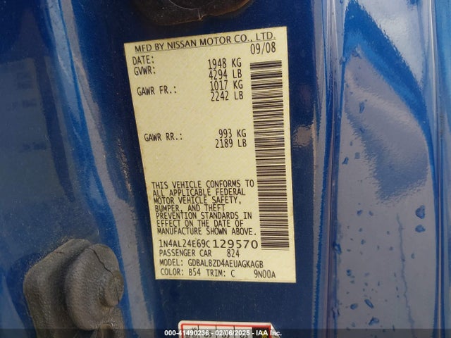 Aukcja sprzedaży 2009 Nissan Altima 2.5 S, vin: 1N4AL24E69C129570, numer aukcji: 41490236
