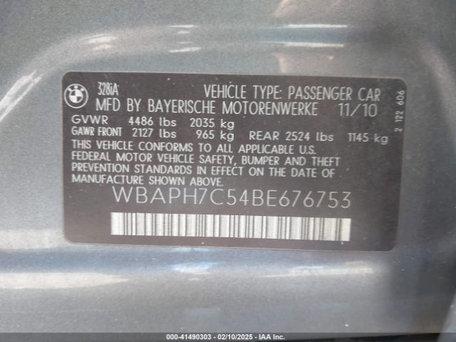 2011 BMW 328I WBAPH7C54BE676753 Photo 8